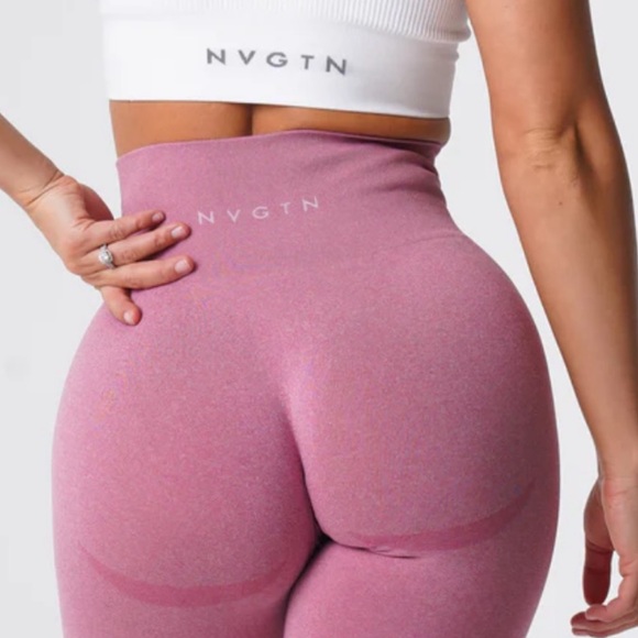 NVGTN pastel pink High Waisted Leggings. - Picture 1 of 3